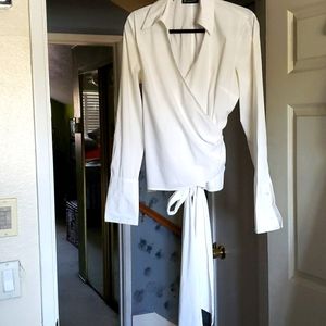 White Wrap  Blouse,